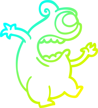 Bir insan tarafından çizilmiş yeşil çizgi bir uzaylı.