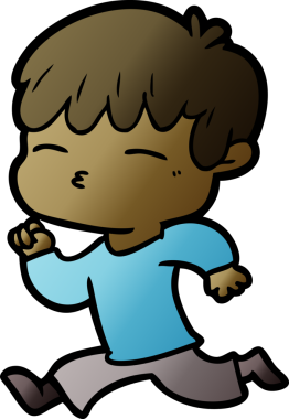 Bir insan tarafından çizilmiş meraklı bir çocuk.