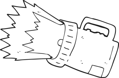 Bir insan tarafından çizilmiş el yazması siyah beyaz çizgi film meşalesi