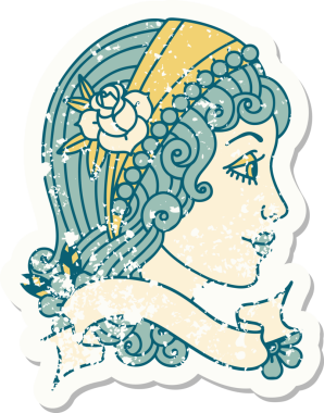 Bir insan tarafından çizilmiş çingene başlıklı eski bir çıkartma.