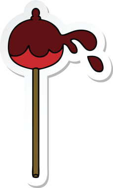 Bir insan tarafından çizilmiş tuhaf bir karikatür elma şekeri.