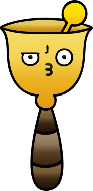 Bir insan tarafından çizilmiş okul çanının gölgeli karikatürü