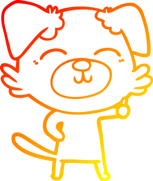 Bir insan tarafından çizilmiş çizgi film köpeğinin sıcak çizgi çizimi