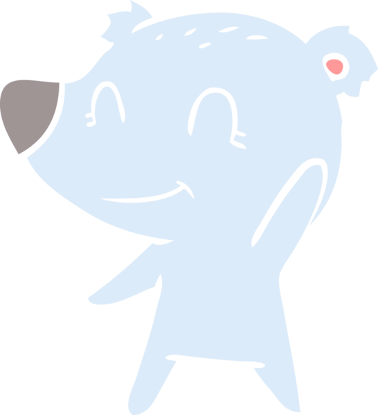 Dost canlısı ayı düz renkli çizgi film bir insan tarafından çizildi