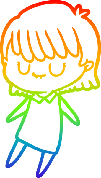 gökkuşağı gradyan çizimi bir insan tarafından çizilmiş bir karikatür kadın