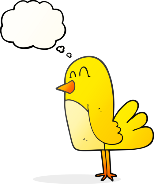 Bir insan tarafından çizilmiş serbest çizim balon karikatür kuşu.