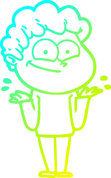 Bir insan tarafından çizilmiş mutlu bir adamın soğuk çizgi çizimi.