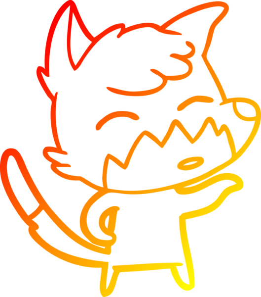 Bir insan tarafından çizilmiş bir tilkinin sıcak çizgi çizimi