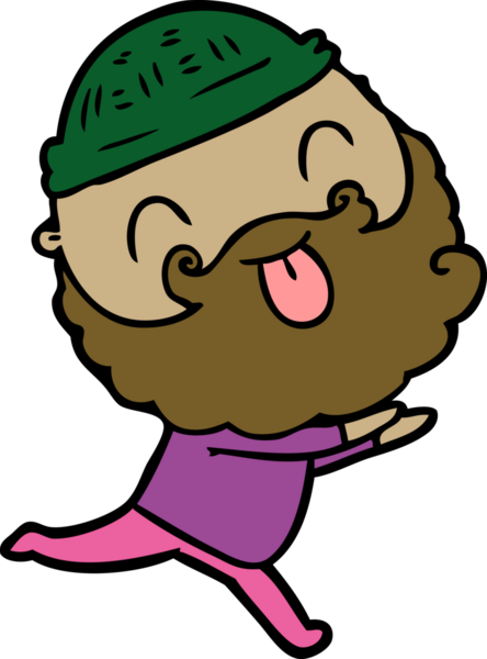 Bir insan tarafından çizilmiş sakallı, koşan bir adam.