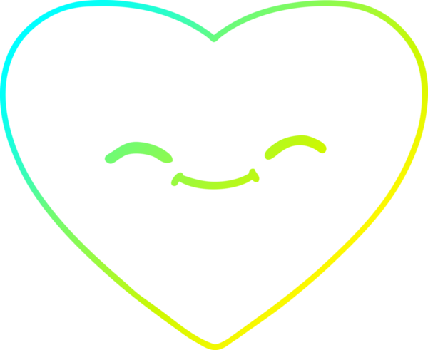 Bir insan tarafından çizilmiş mutlu bir aşk kalbinin soğuk çizgi çizimi.