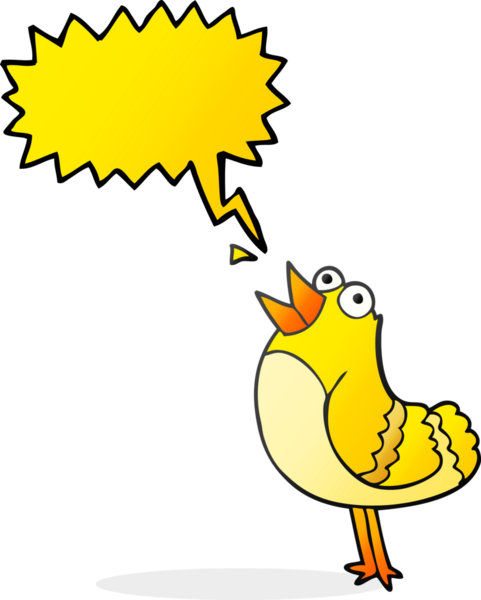 Bir insan tarafından çizilmiş serbest konuşma balonu karikatür kuşu