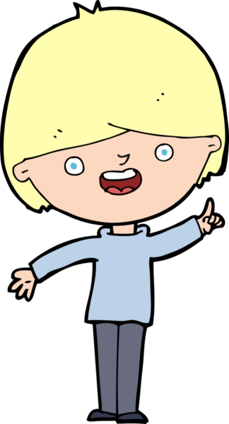 Bir insan tarafından çizilmiş mutlu çocuk çizgi filmi.