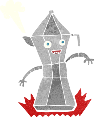 Bir insan tarafından çizilmiş kahve demliği.