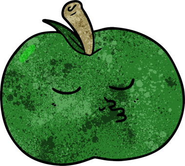 bir insan tarafından çizilmiş yüksek kaliteli bir elma.