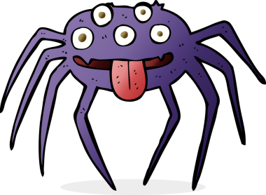 Bir insan tarafından çizilmiş iğrenç cadılar bayramı örümceği.