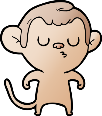 Bir insan tarafından çizilmiş çizgi maymun.