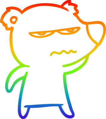 Bir insan tarafından çizilmiş kızgın ayı karikatürünün gökkuşağı gradyanı