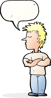 Bir insan tarafından çizilen konuşma baloncuğuyla dinlemeyi reddeden karikatürist.