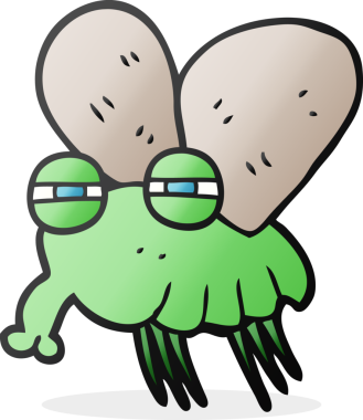 Bir insan tarafından çizilmiş serbest çizim çizgi film sineği