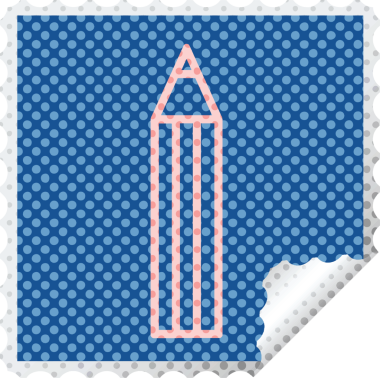 Bir insan tarafından çizilmiş kalem vektörü resimleme kare soyma etiketi