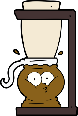 bir insan tarafından çizilmiş çizgi film filtresi kahve makinesi