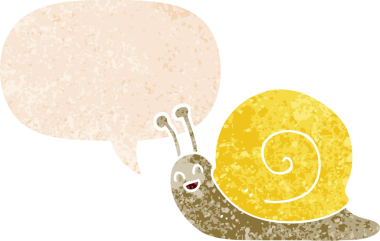 grunge 'da konuşma baloncuğu olan karikatür salyangozu bir insan tarafından çizilmiş tedirgin geçmiş doku