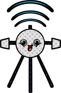 Bir insan tarafından çizilmiş bir uydunun çizgi roman tarzı