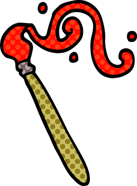 Bir insan tarafından çizilmiş karalama boya fırçası.