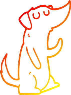 Bir insan tarafından çizilmiş çizgi film köpeğinin sıcak çizgi çizimi