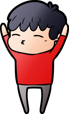 Bir insan tarafından çizilmiş meraklı bir çocuk.