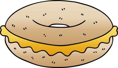 bir insan tarafından çizilmiş gölgeli peynirli simit.