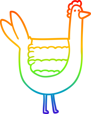 gökkuşağı gradyanı çizimi bir insan tarafından çizilmiş tavuk çizgi