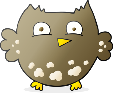 Bir insan tarafından çizilmiş küçük baykuş çizimi.