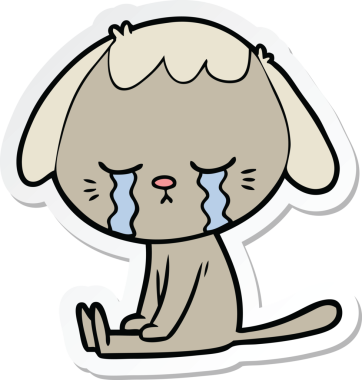 Bir insan tarafından çizilmiş bir köpeğin çıkartması.