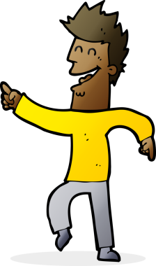 Çizgi filmdeki adam bir insan tarafından çizilmiş.