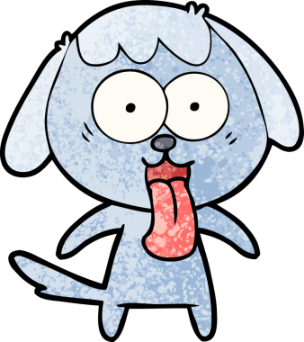 Bir insan tarafından çizilmiş şirin bir çizgi film köpeği.