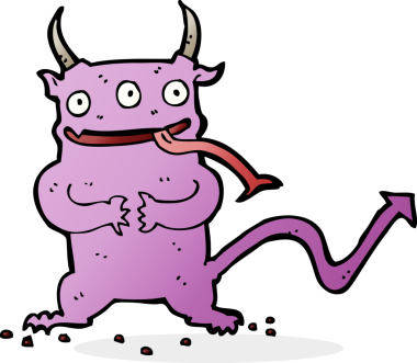 Bir insan tarafından çizilmiş küçük bir şeytan.