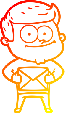 Karikatür çizen sıcak çizgi insan tarafından çizilmiş mutlu bir adam.