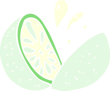 Bir insan tarafından çizilmiş kavunun düz renk çizimi