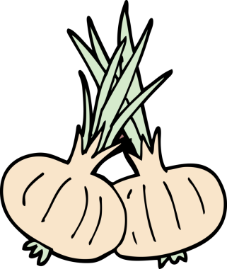 Bir insan tarafından çizilmiş karalama soğanı.