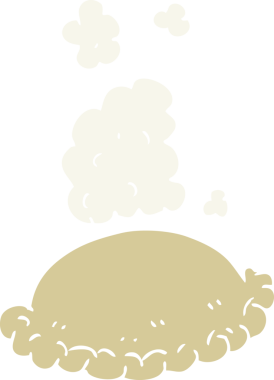 Bir insan tarafından çizilmiş fırınlanmış hamur renginin düz çizimi