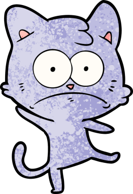 bir insan tarafından çizilmiş sinirli bir kedi.