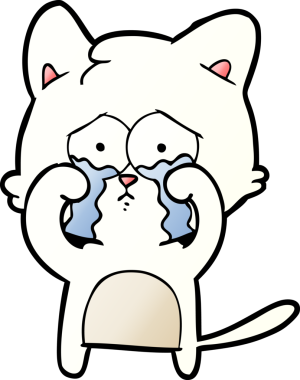 Bir insan tarafından çizilmiş çizgi film kedisi.