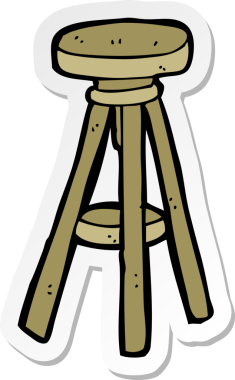 Bir insan tarafından çizilmiş bir çizgi film taburesinin çıkartması.