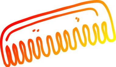 Bir insan tarafından çizilmiş bir saç tarağının sıcak çizgi çizimi