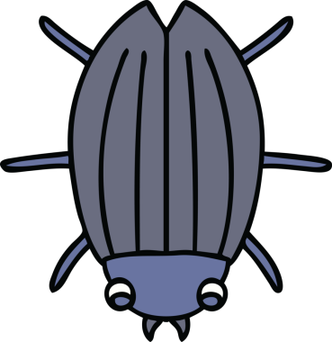 Bir insan tarafından çizilmiş garip çizgi film böceği.