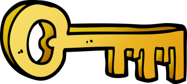 Bir insan tarafından çizilmiş altın karalama anahtarı.