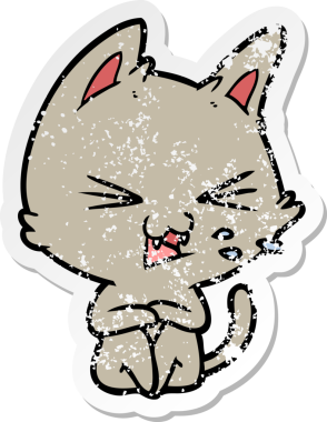 Bir insan tarafından çizilmiş bir çizgi film kedisinin sıkıntılı çıkartması.