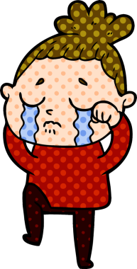 Bir insan tarafından çizilmiş ağlayan kadın çizgi filmi.