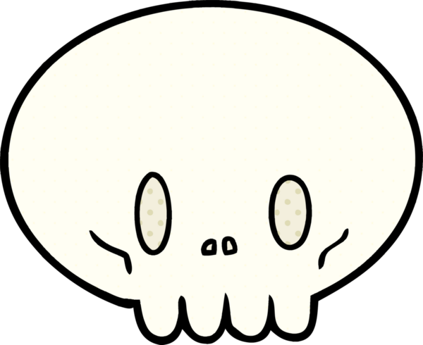 Bir insan tarafından çizilmiş kafatası.